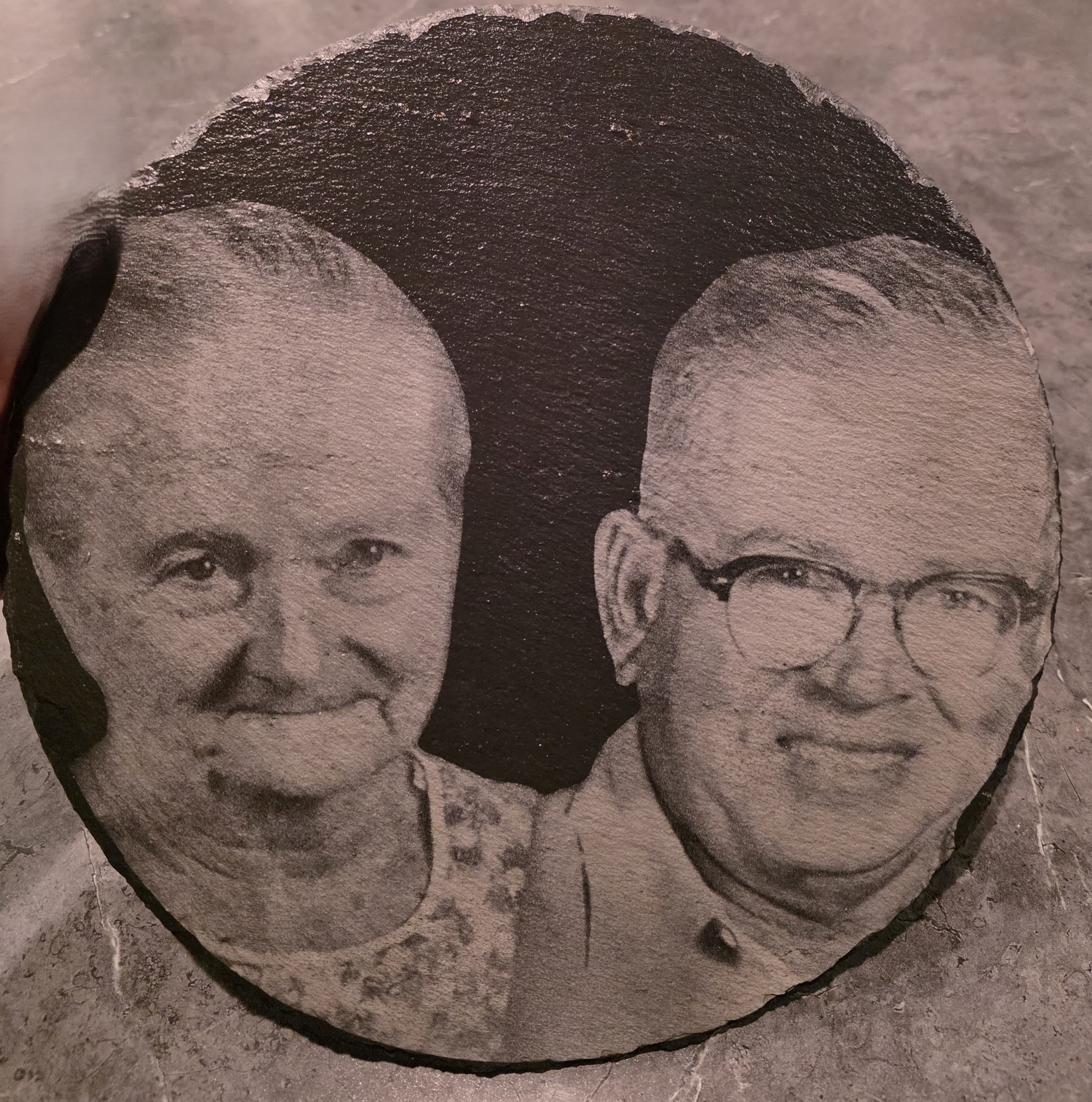 12" Custom Portrait Engraving – Slate Disc